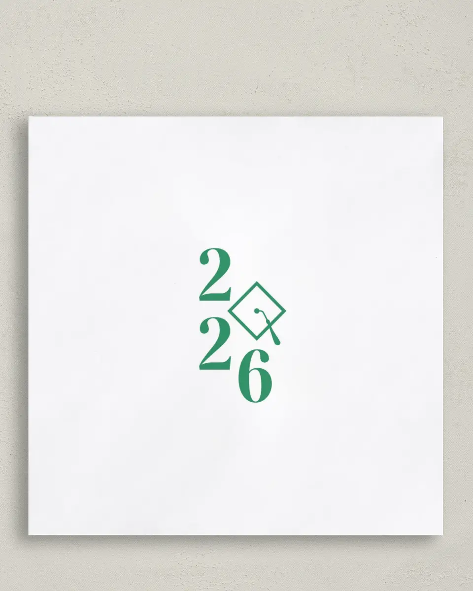 This is a 6½" x 6½" Graduation Napkin called Class Icon printed in full color