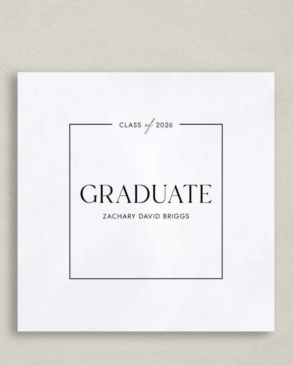 This is a 6½" x 6½" Graduation Napkin called Pure Frame printed in full color