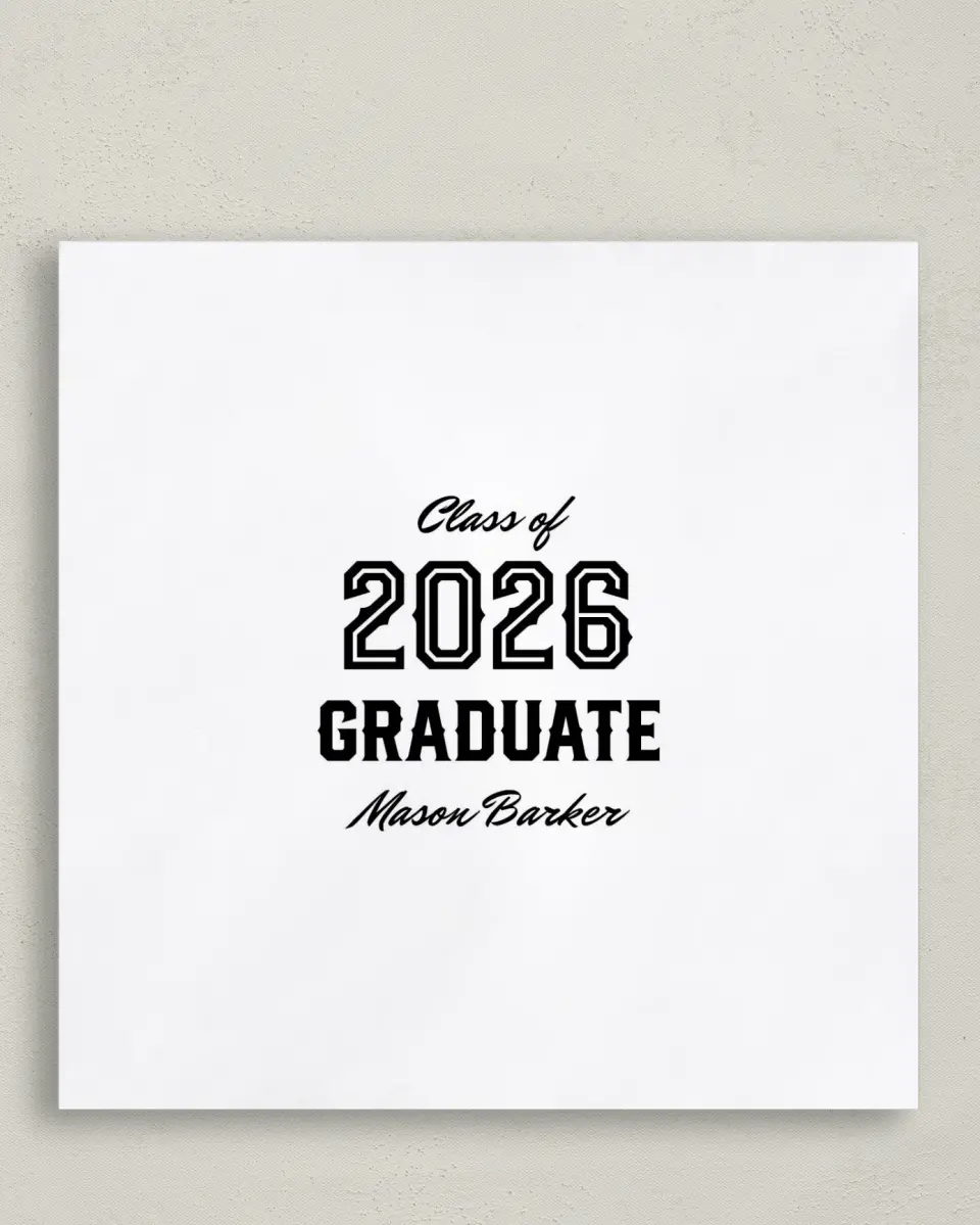 This is a 6½" x 6½" Graduation Napkin called All-Star Athlete printed in full color