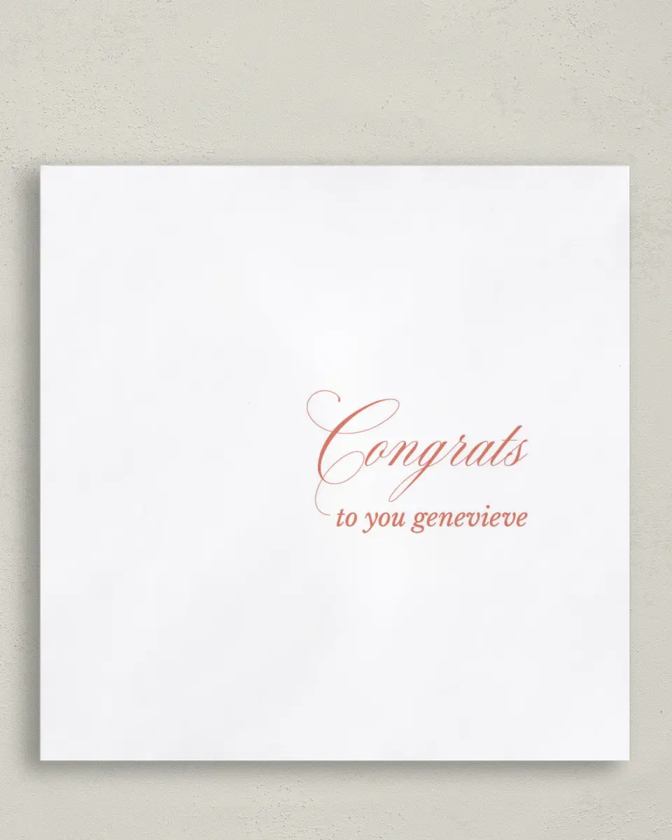 This is a 6½" x 6½" Graduation Napkin called Scripted Accolades printed in full color