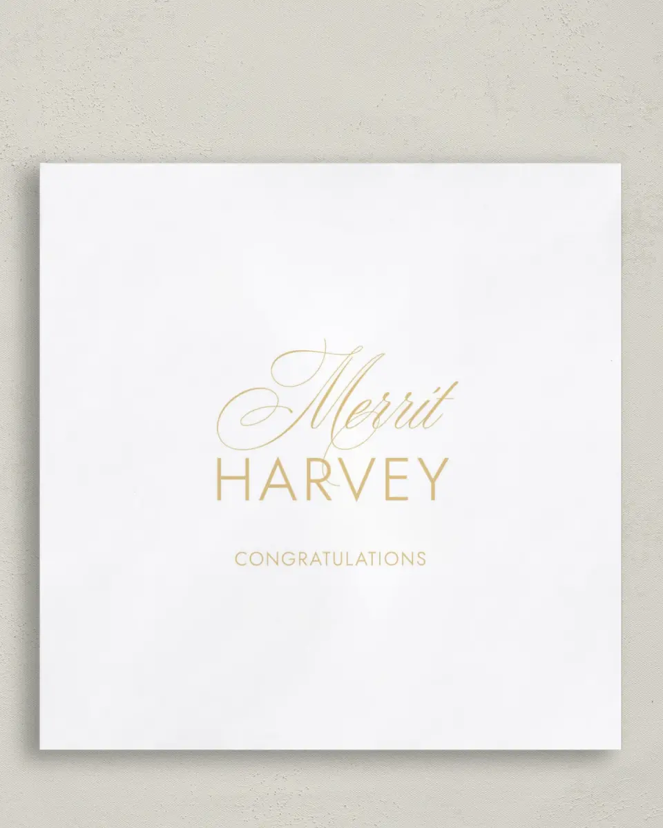 This is a 6½" x 6½" Graduation Napkin called Stay Golden printed in full color