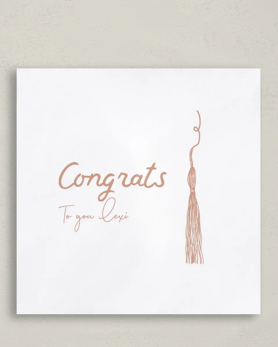 This is a 6½" x 6½" Graduation Napkin called Tassels on Tassels printed in full color
