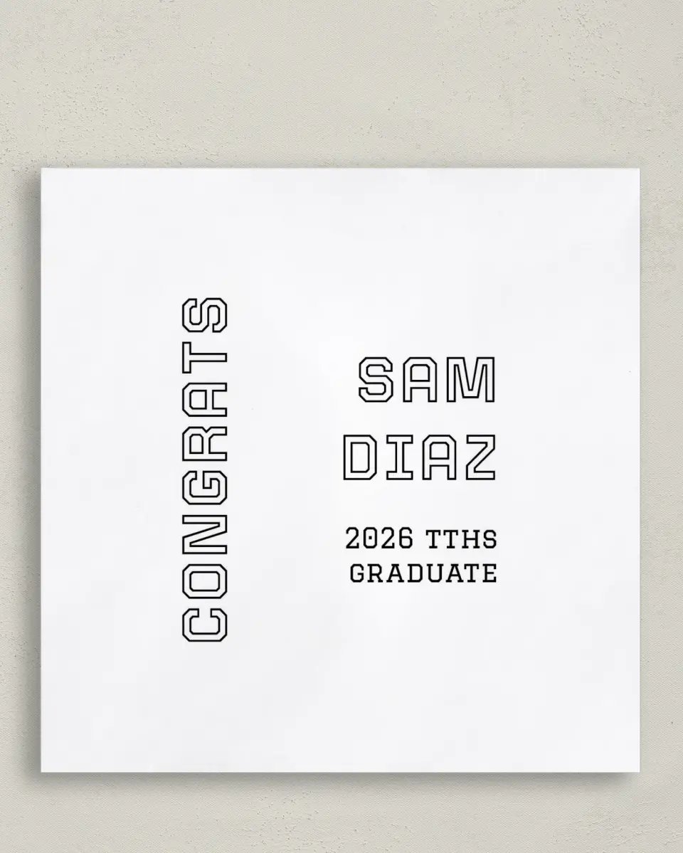 This is a 6½" x 6½" Graduation Napkin called Last Run printed in full color