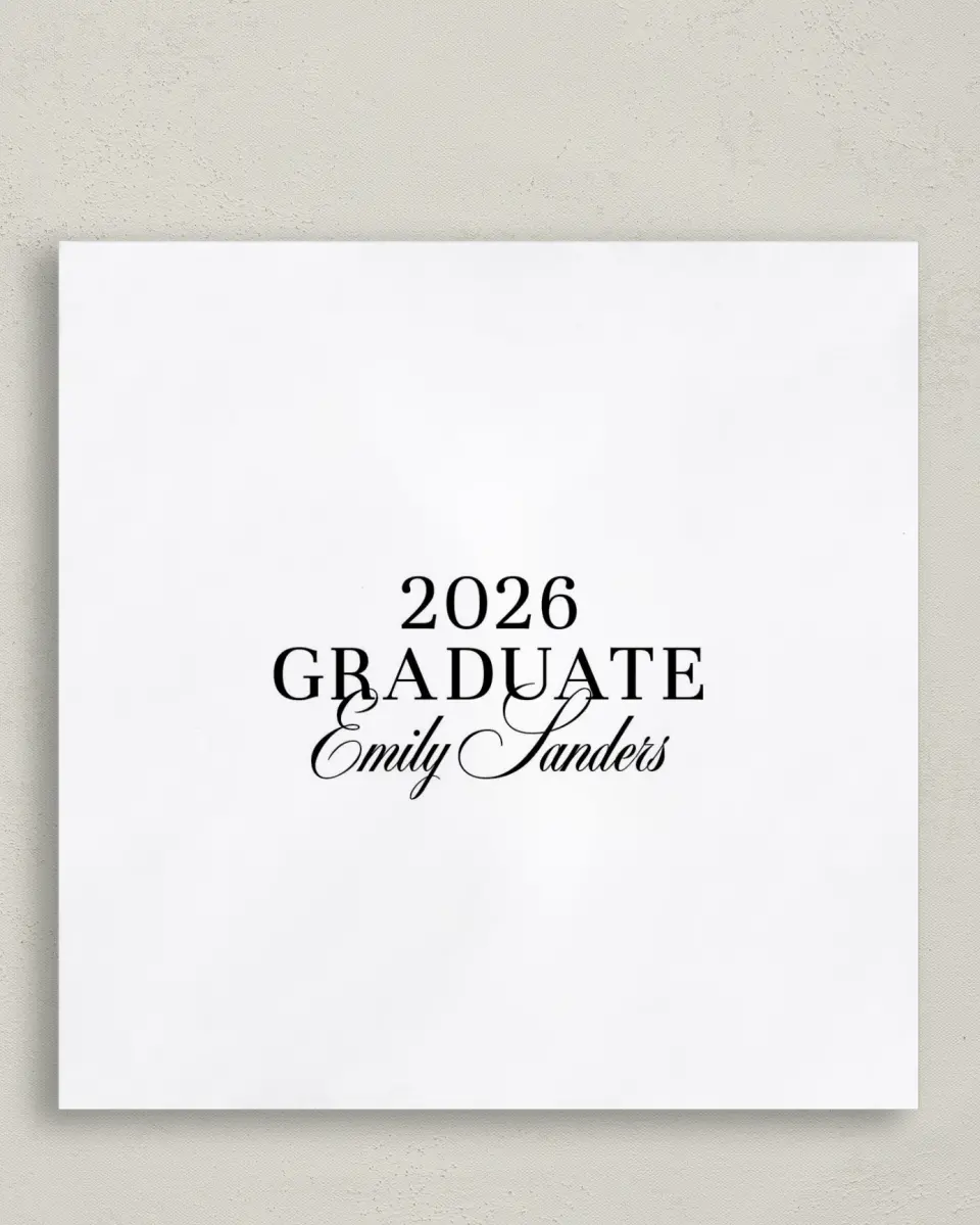 This is a 6½" x 6½" Graduation Napkin called Scholarly Elegance printed in full color
