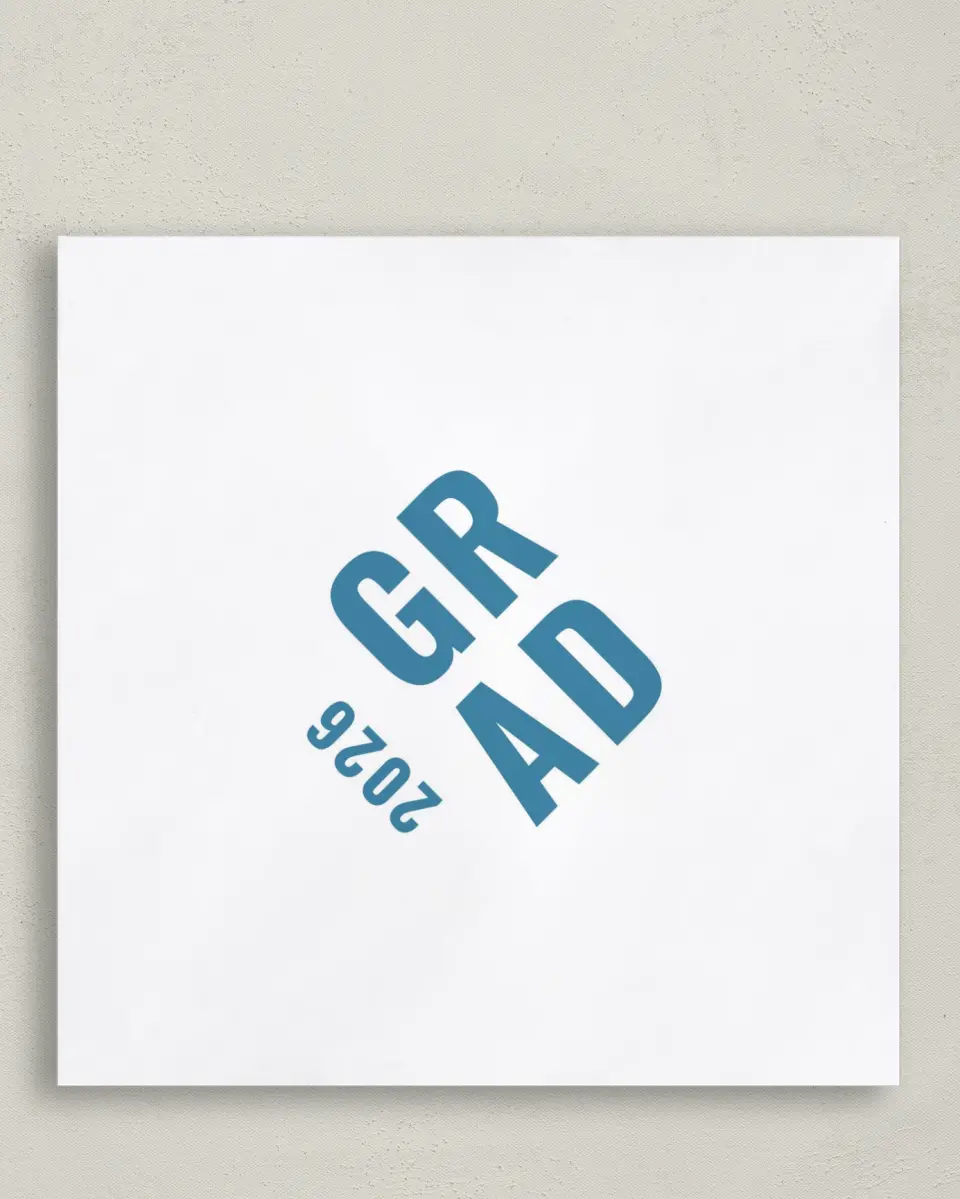 This is a 6½" x 6½" Graduation Napkin called Modern Milestone printed in full color