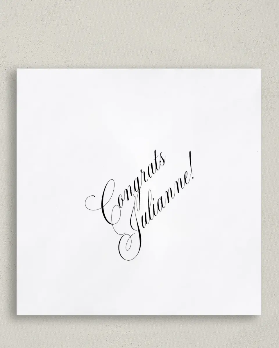 This is a 6½" x 6½" Graduation Napkin called Elegant Grad printed in full color