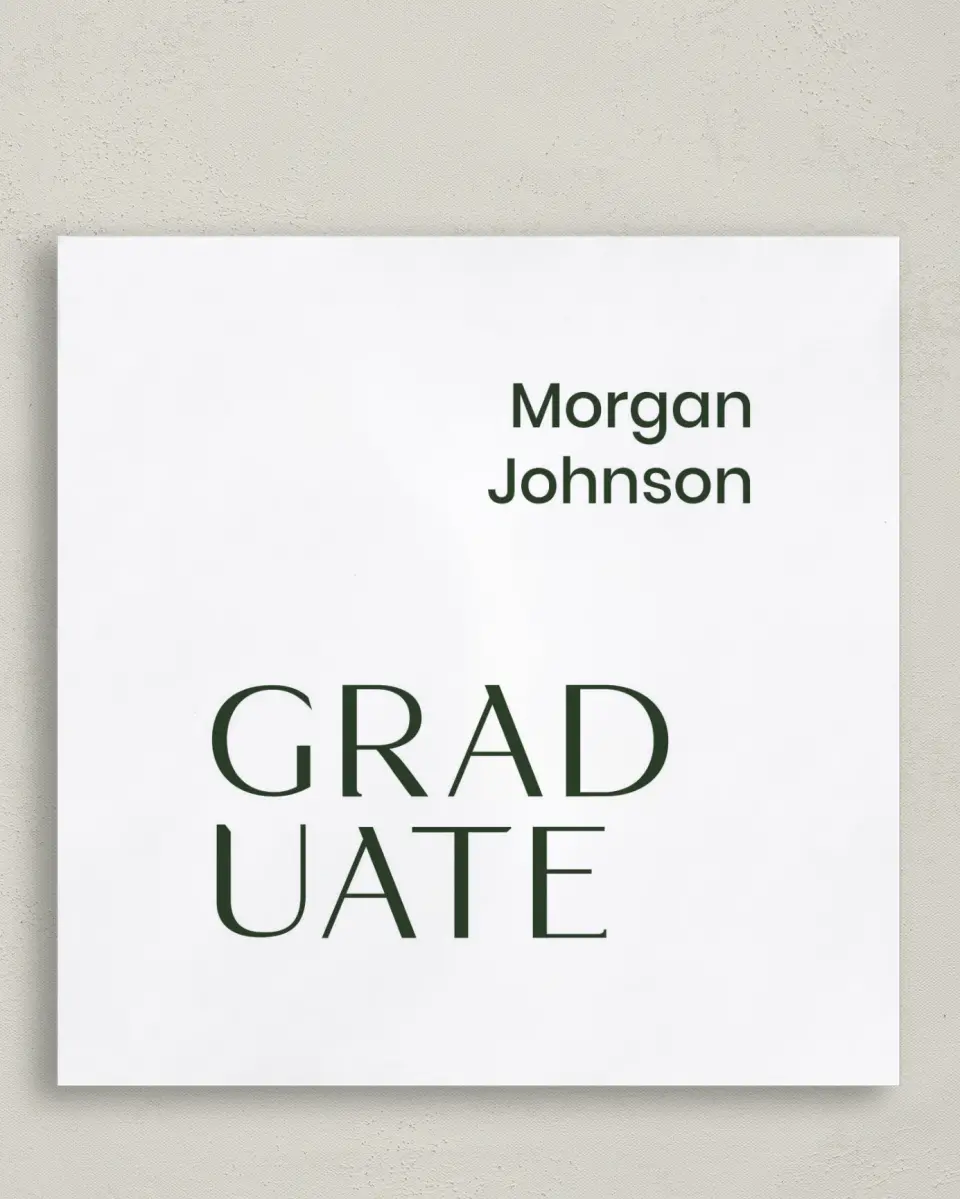 This is a 6½" x 6½" Graduation Napkin called Spotlight Grad printed in full color