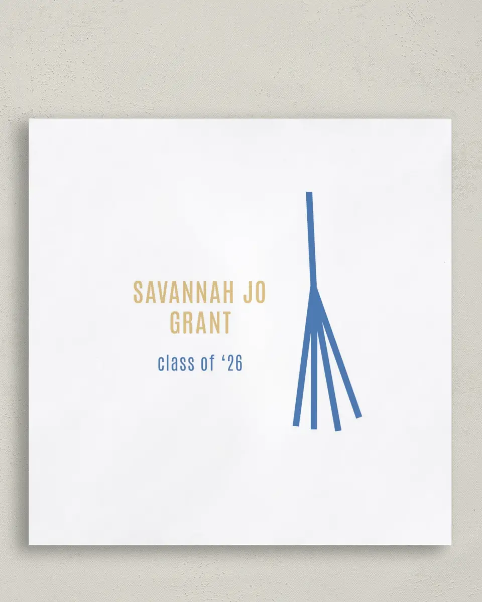 This is a 6½" x 6½" Graduation Napkin called Turning Tassels printed in full color