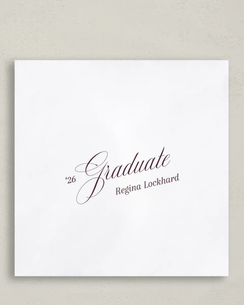 This is a 6½" x 6½" Graduation Napkin called Timeless Frame printed in full color