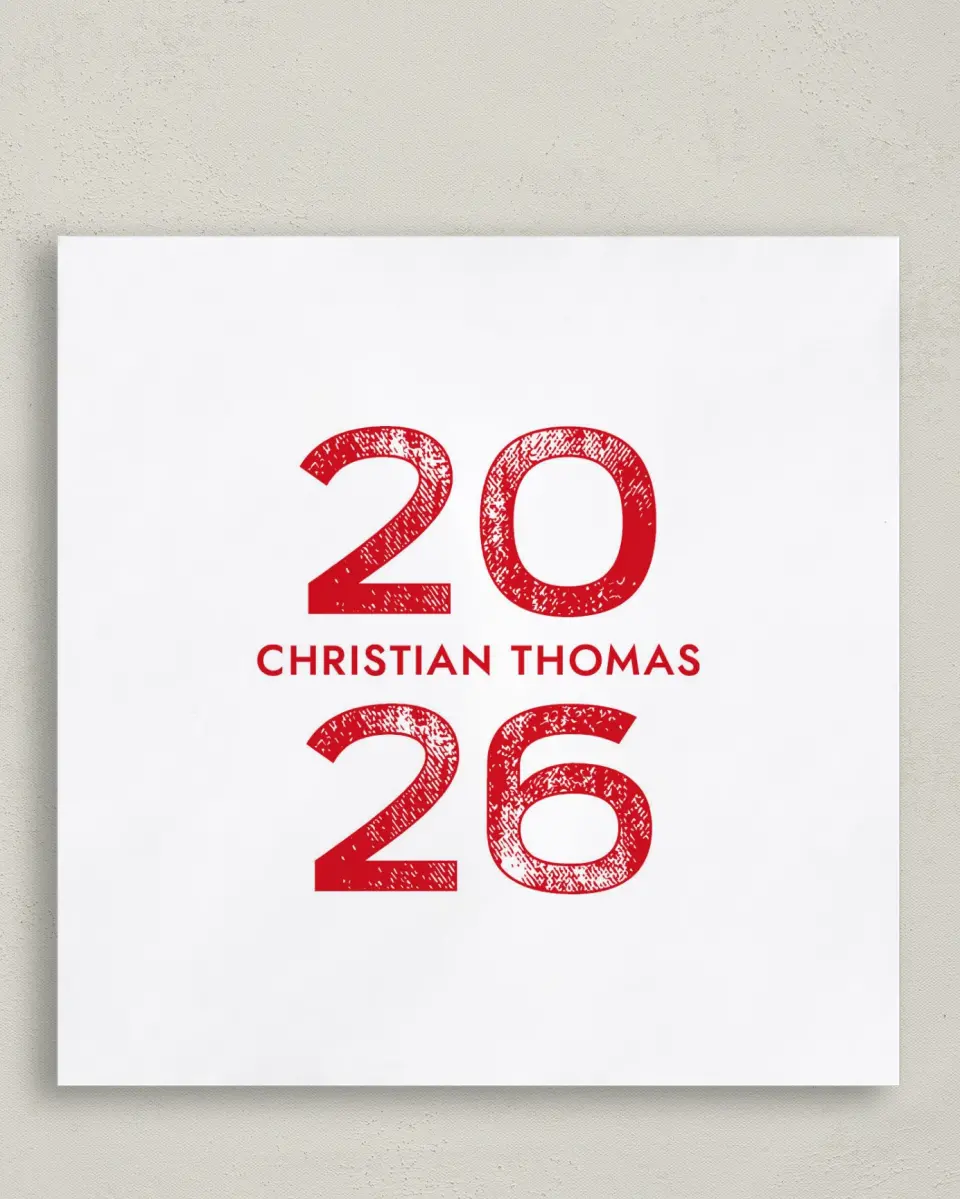 This is a 6½" x 6½" Graduation Napkin called Big Hitter printed in full color