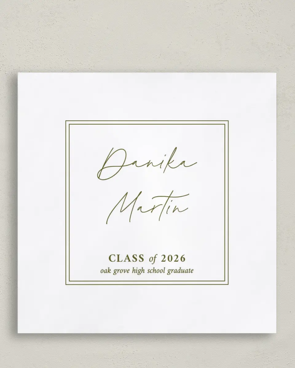 This is a 6½" x 6½" Graduation Napkin called Monumental Moment printed in full color