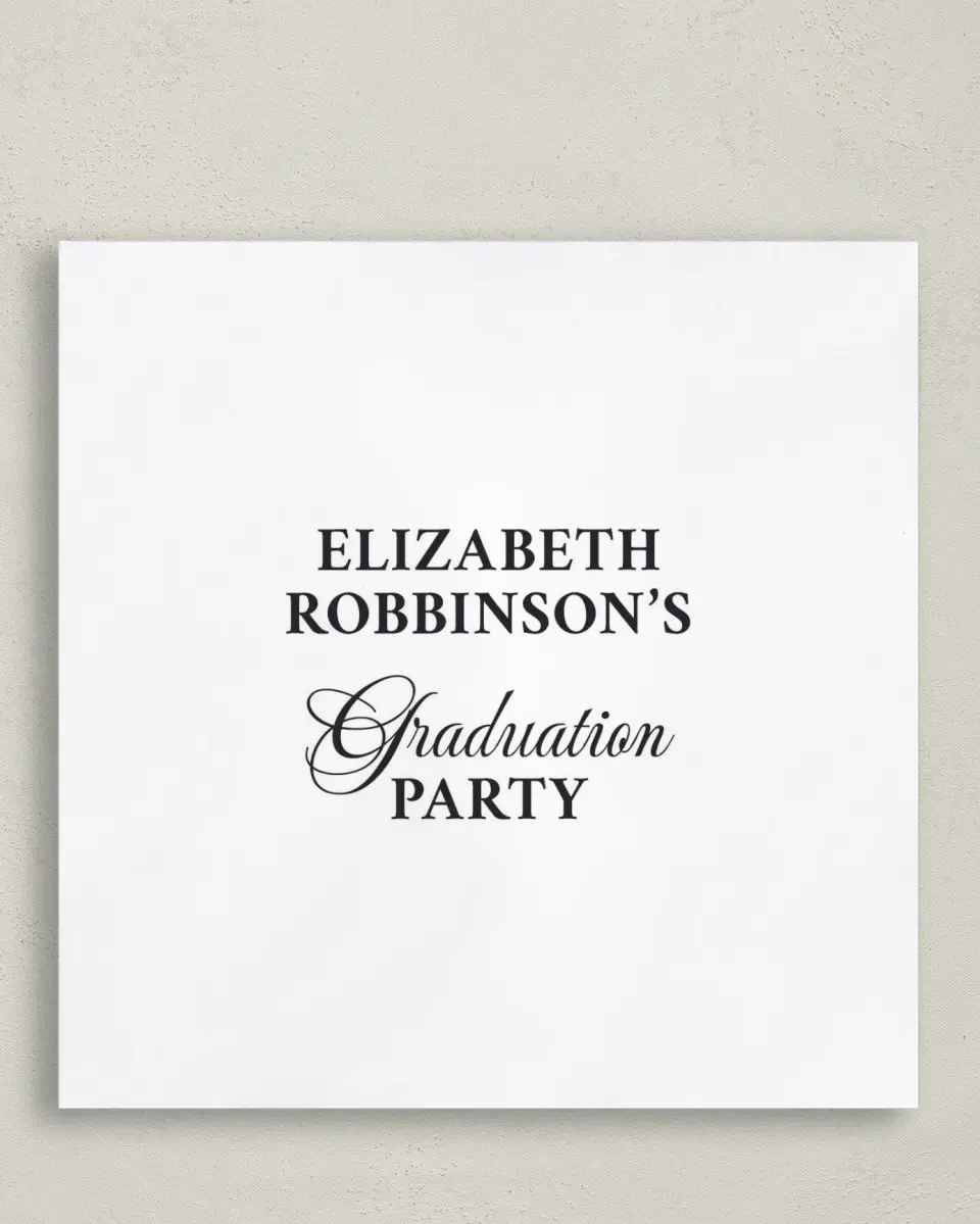 This is a 6½" x 6½" Graduation Napkin called The Right Path printed in full color