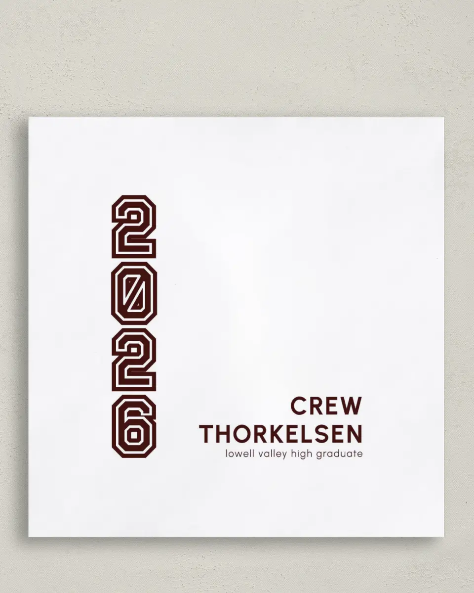 This is a 6½" x 6½" Graduation Napkin called Competitive Nature printed in full color