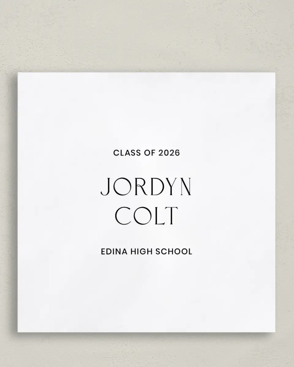 This is a 6½" x 6½" Graduation Napkin called Refined Moment printed in full color