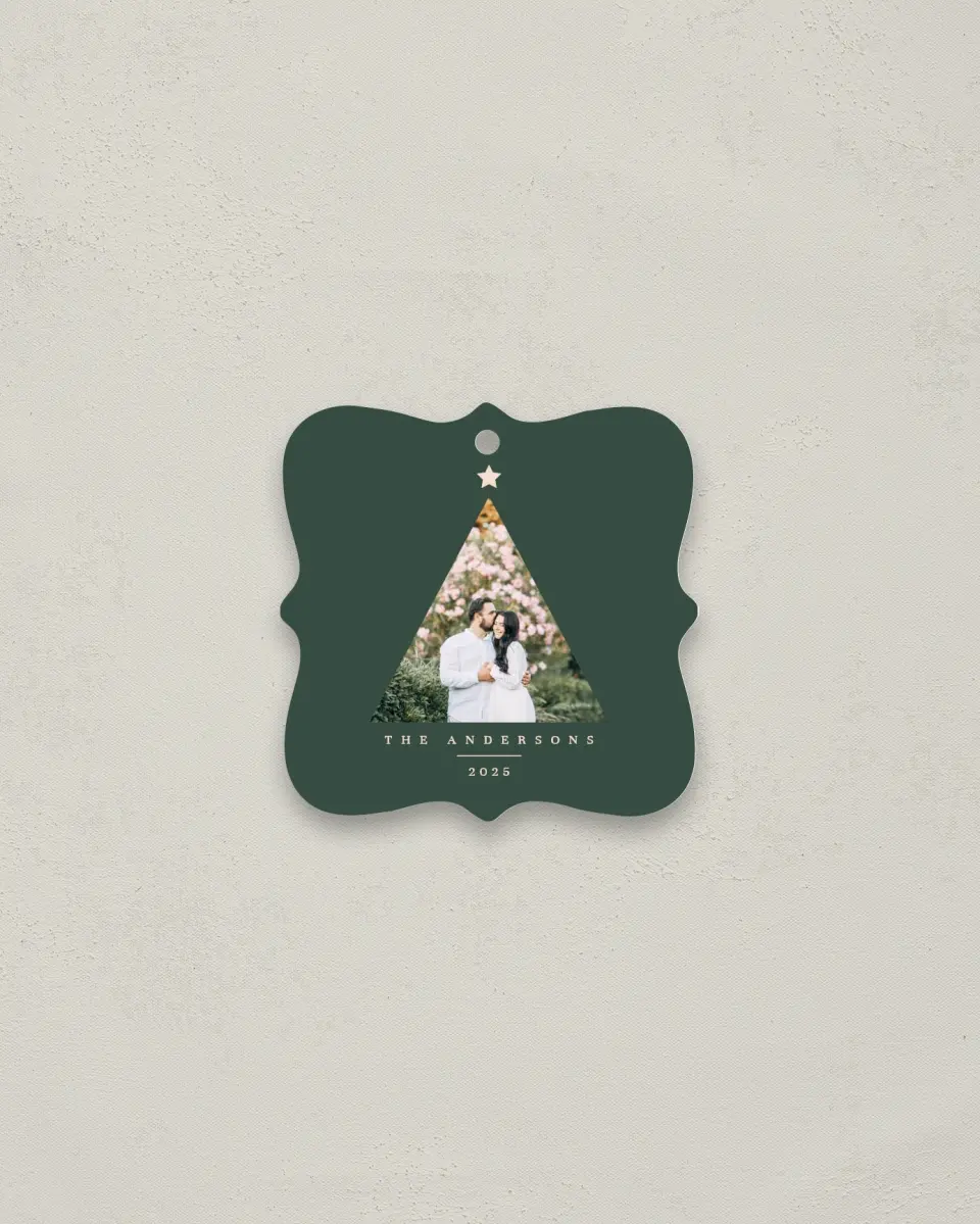 This is a 3" x 3" Metal Ornament called Graphic Tree printed in full color