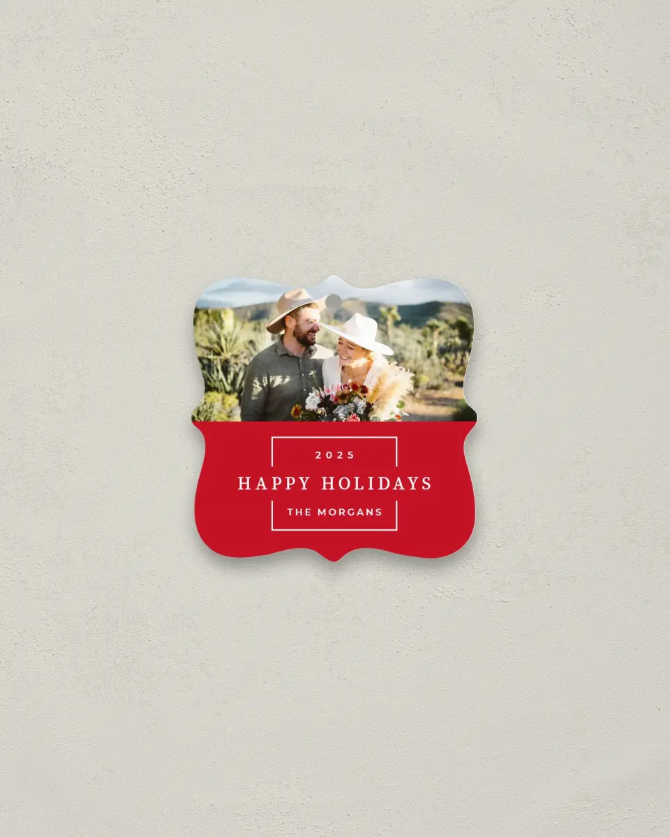 This is a 3" x 3" Metal Ornament called Slim Square printed in full color