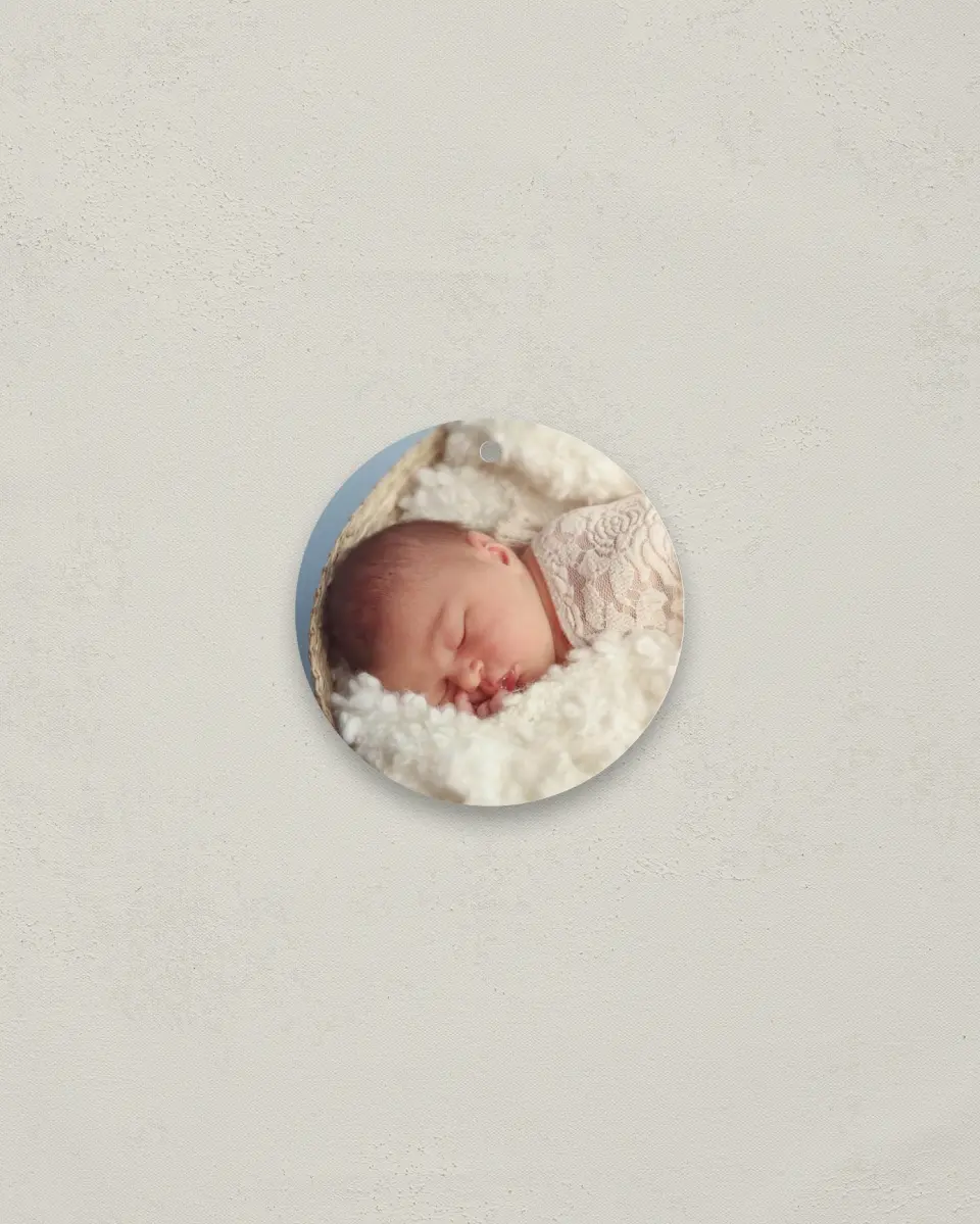 This is a 2¾" x 2¾" Metal Ornament called Full Photo printed in full color