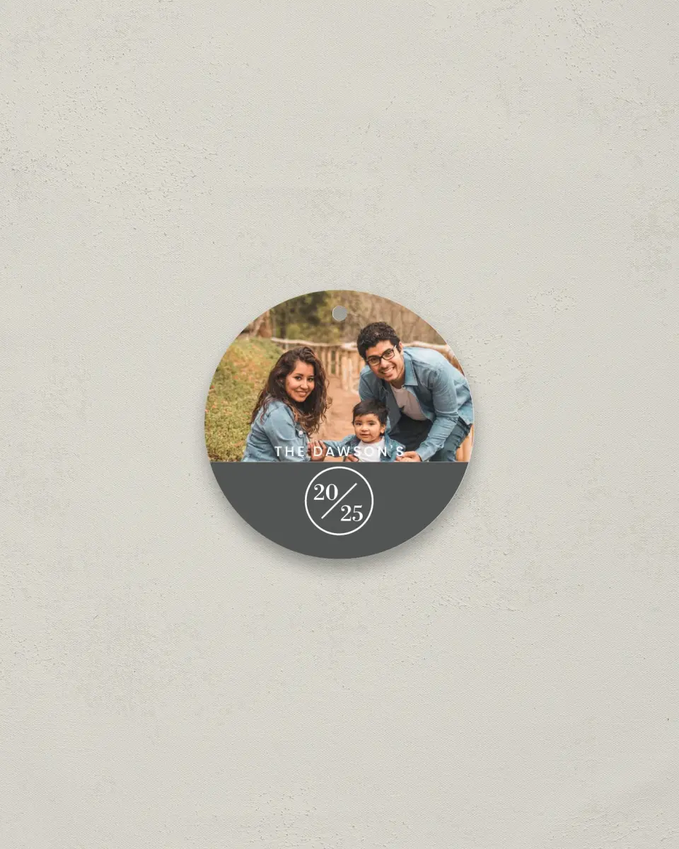 This is a 2¾" x 2¾" Metal Ornament called Full Photo with Color Bar printed in full color