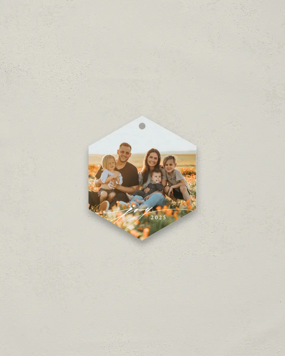This is a 3" x 3" Metal Ornament called Joy to the World printed in full color
