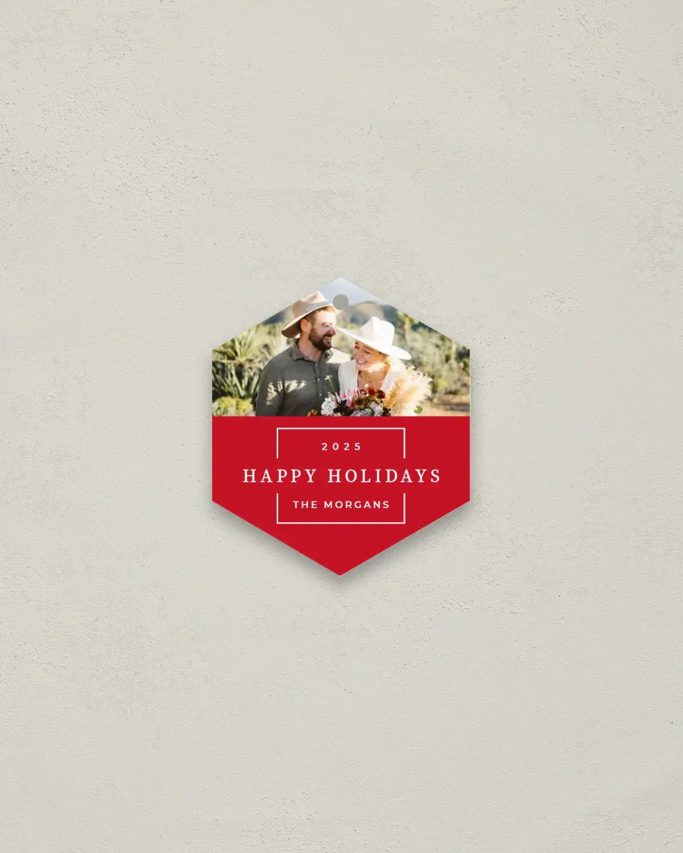This is a 3" x 3" Metal Ornament called Slim Square printed in full color