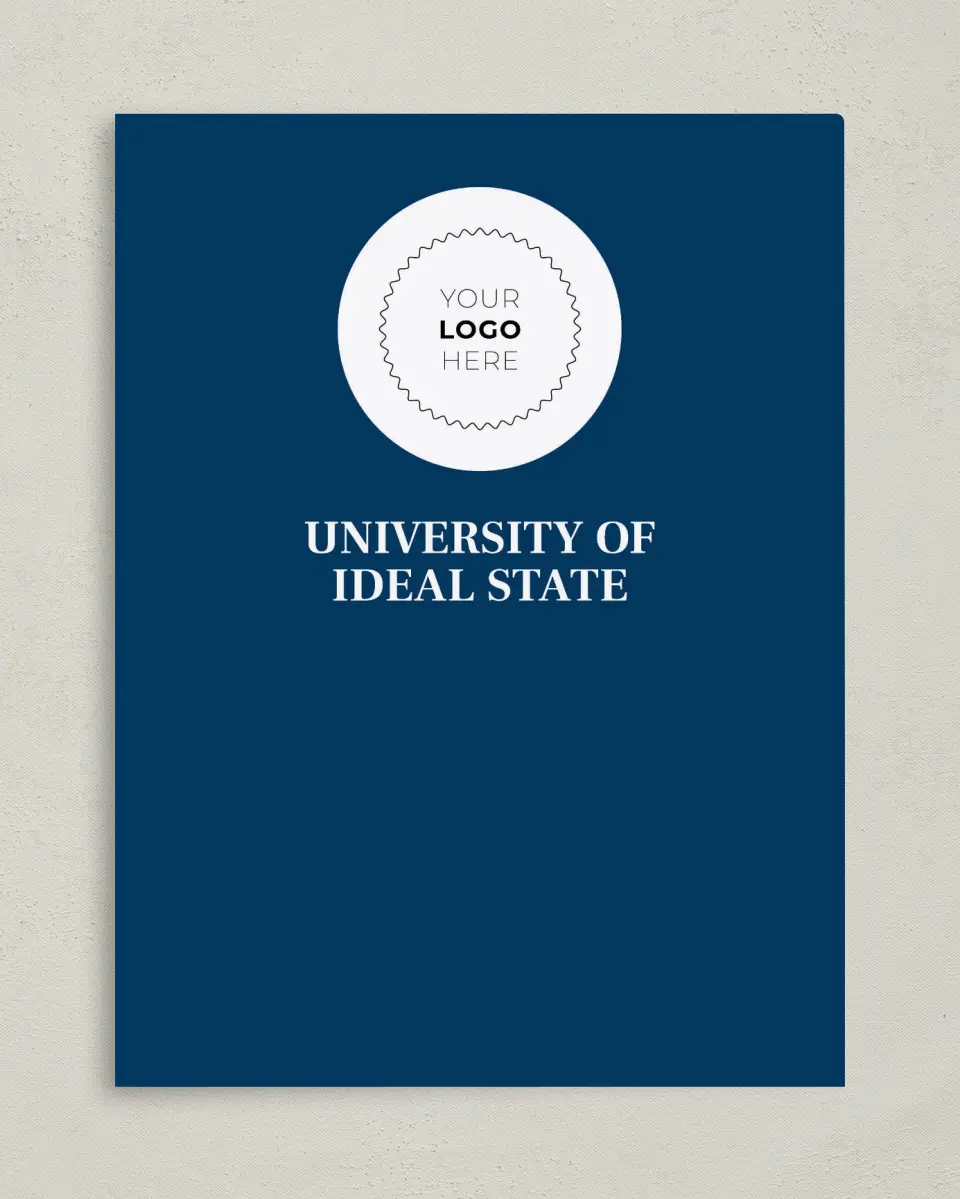 This is a 9" x 12" Custom Presentation Folders with Single Pocket called Spirited Academics printed in full color on Gloss Finish paper