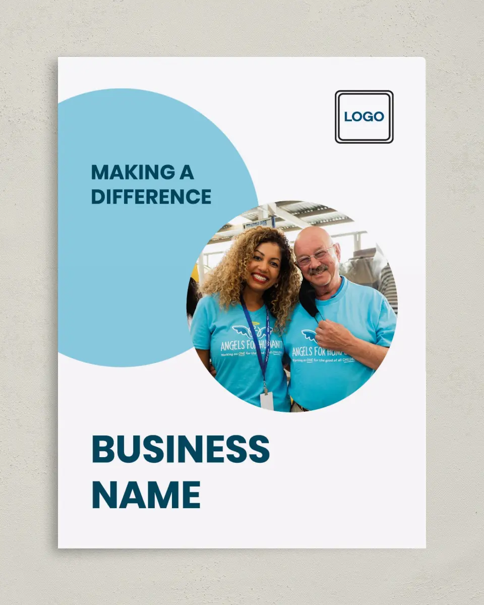 This is a 9" x 12" Custom Presentation Folders with Single Pocket called Circlular Focus printed in full color on Gloss Finish paper