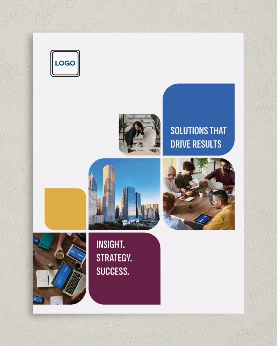 This is a 9" x 12" Custom Presentation Folders with Single Pocket called Sharp Structure printed in full color on Gloss Finish paper