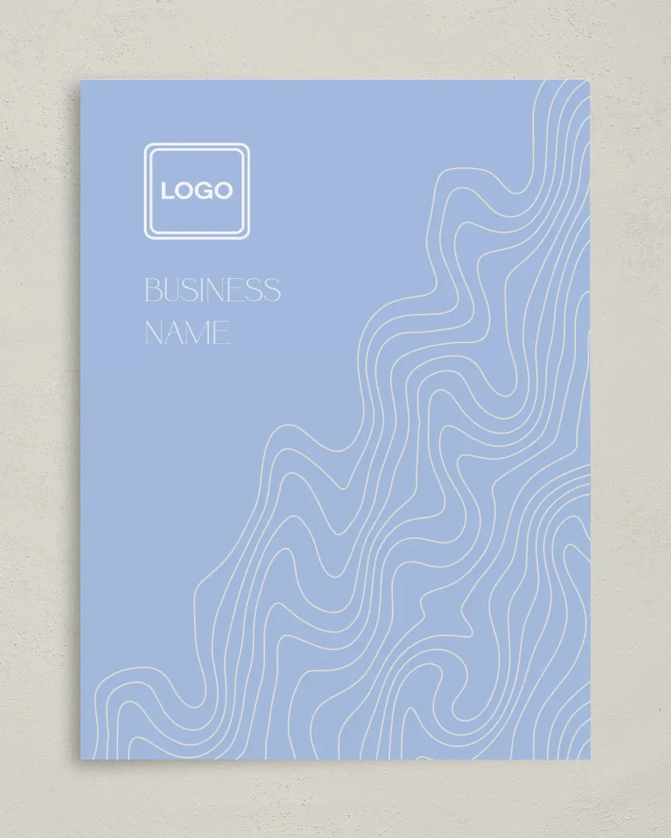 This is a 9" x 12" Custom Presentation Folders with Single Pocket called Contoured Connection printed in full color on Gloss Finish paper