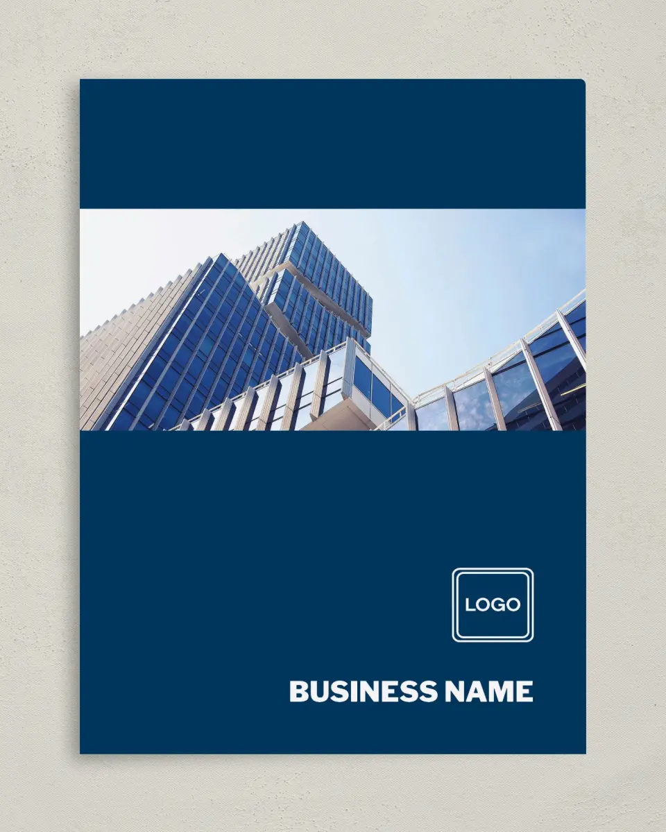 This is a 9" x 12" Custom Presentation Folders with Single Pocket called Simple Structure printed in full color on Gloss Finish paper