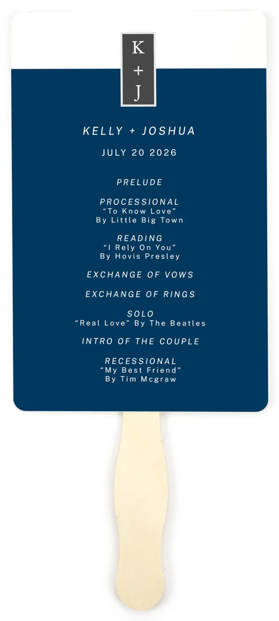 This is a 5" x 7⅞" Wedding Program Fan called Best Wedding Ever printed in full color on Premium Smooth paper