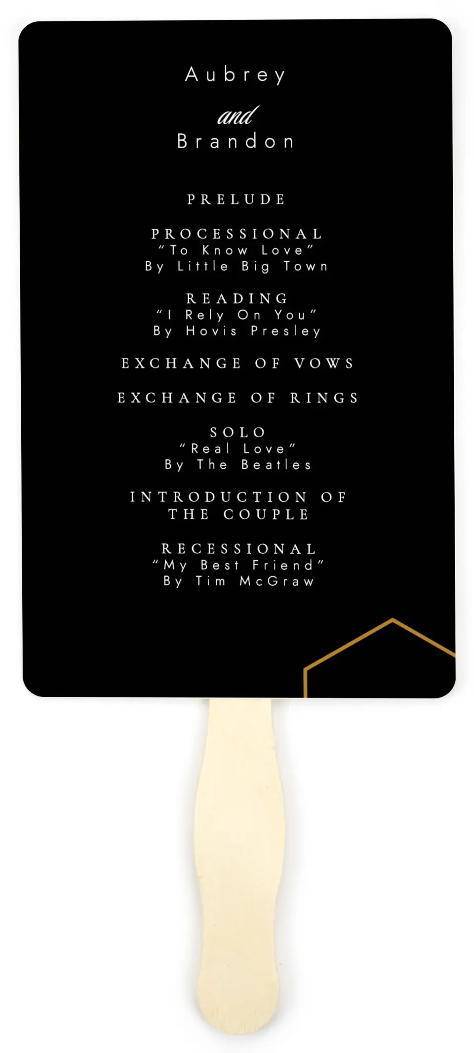 This is a 5" x 7⅞" Wedding Program Fan called Love's Ribbon printed in full color on Premium Smooth paper