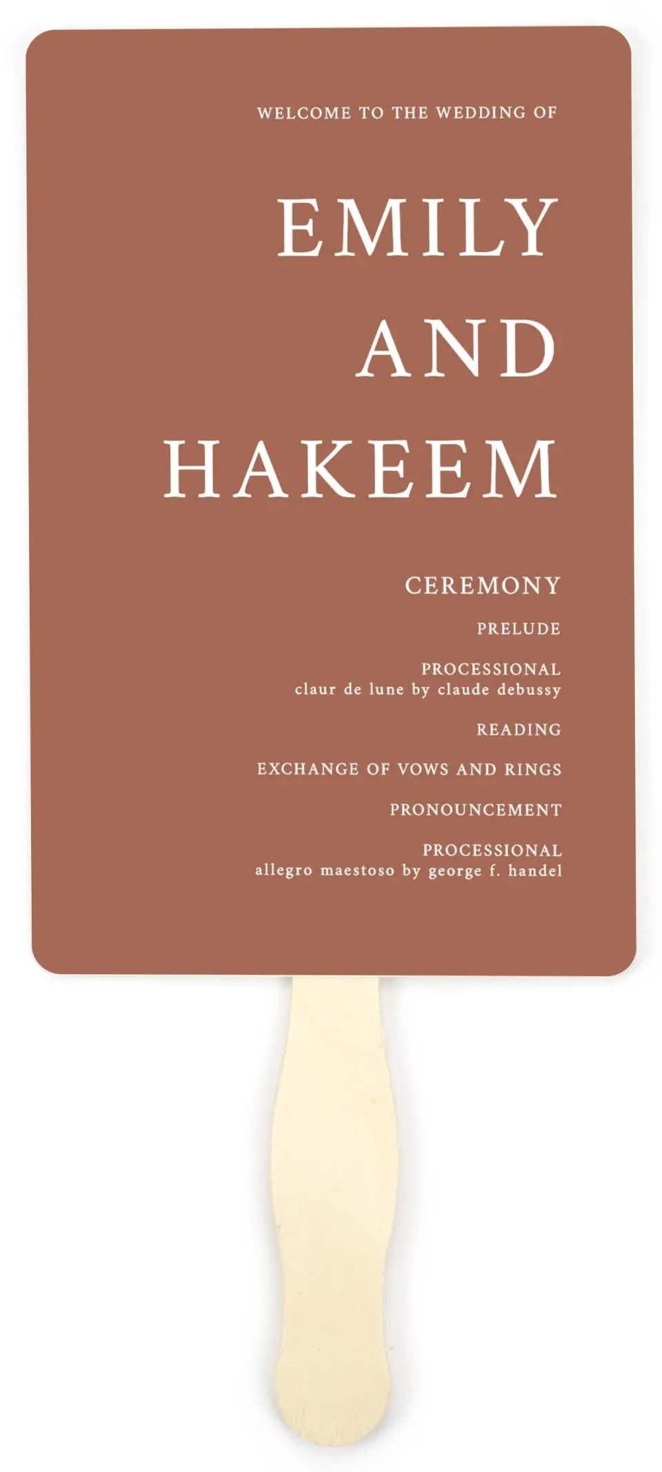This is a 5" x 7⅞" Wedding Program Fan called Timeless Truth printed in full color on Premium Smooth paper