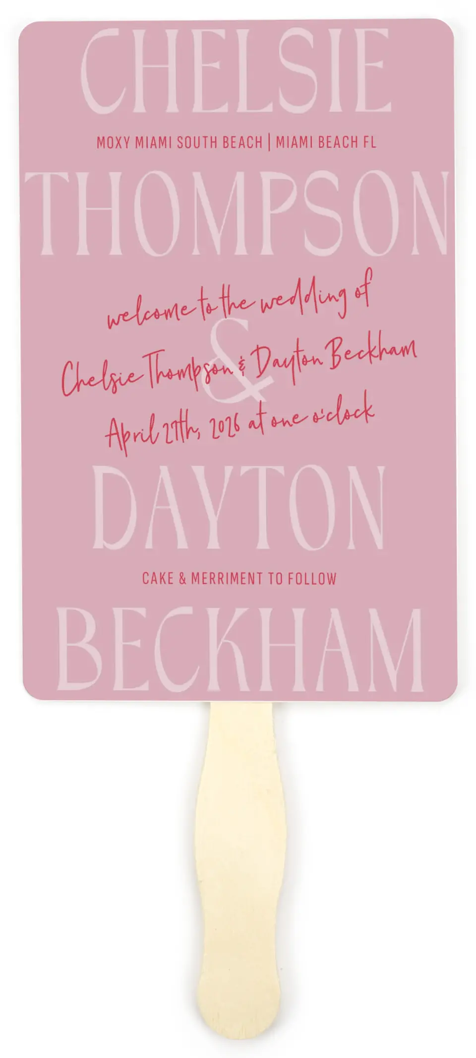 This is a 5" x 7⅞" Wedding Program Fan called Lovey-Dovey printed in full color on Premium Smooth paper