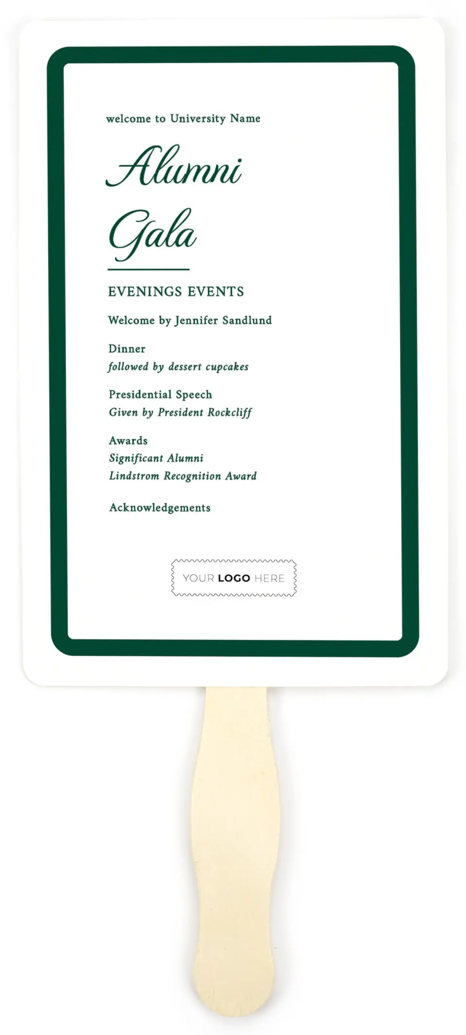 This is a 5" x 7⅞" Wedding Program Fan called Lasting Legacy printed in full color on Premium Smooth paper