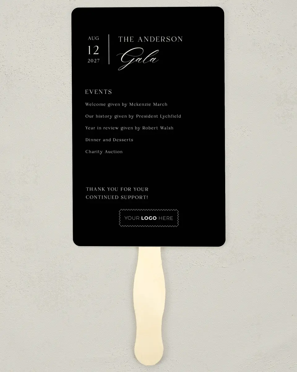This is a 5" x 7⅞" Wedding Program Fan called Giving Grace printed in full color on Premium Smooth paper