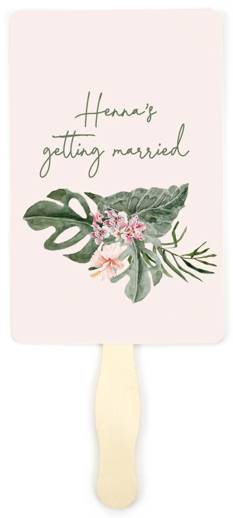 This is a 5" x 7⅞" Bachelorette Party Thank You Card called Idyllic Island printed in full color on Premium Smooth paper