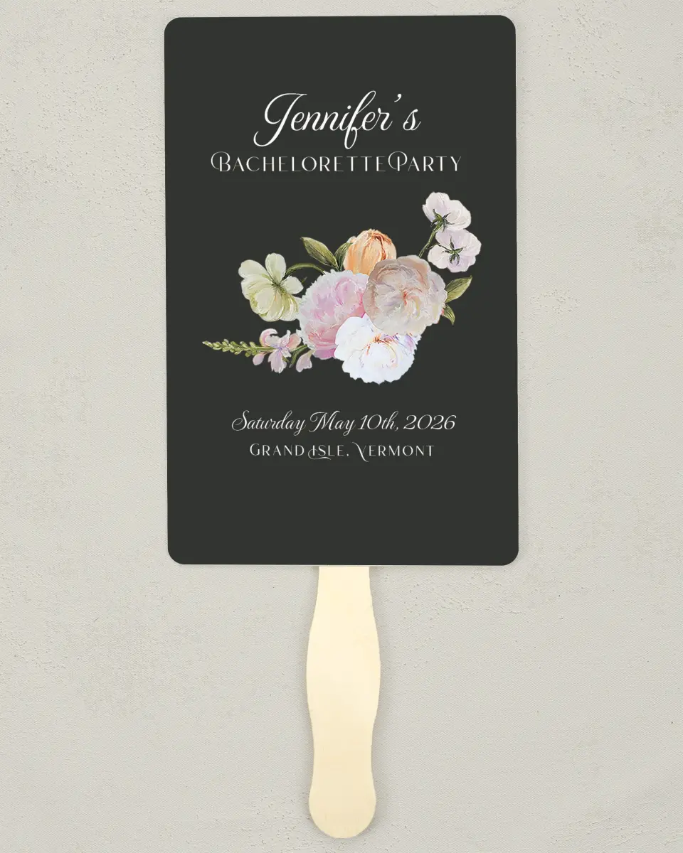 This is a 5" x 7⅞" Bachelorette Party Thank You Card called Floral Feels printed in full color on Premium Smooth paper