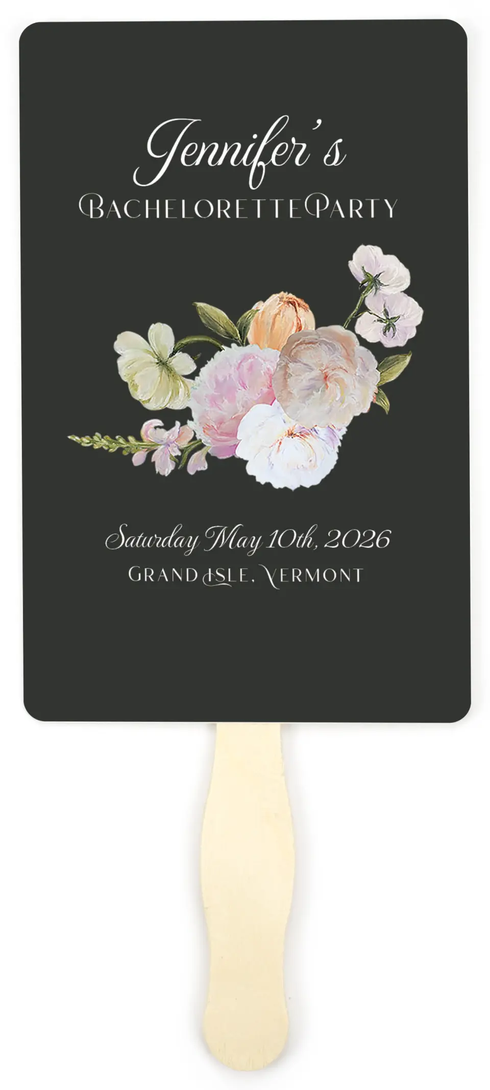 This is a 5" x 7⅞" Bachelorette Party Thank You Card called Floral Feels printed in full color on Premium Smooth paper