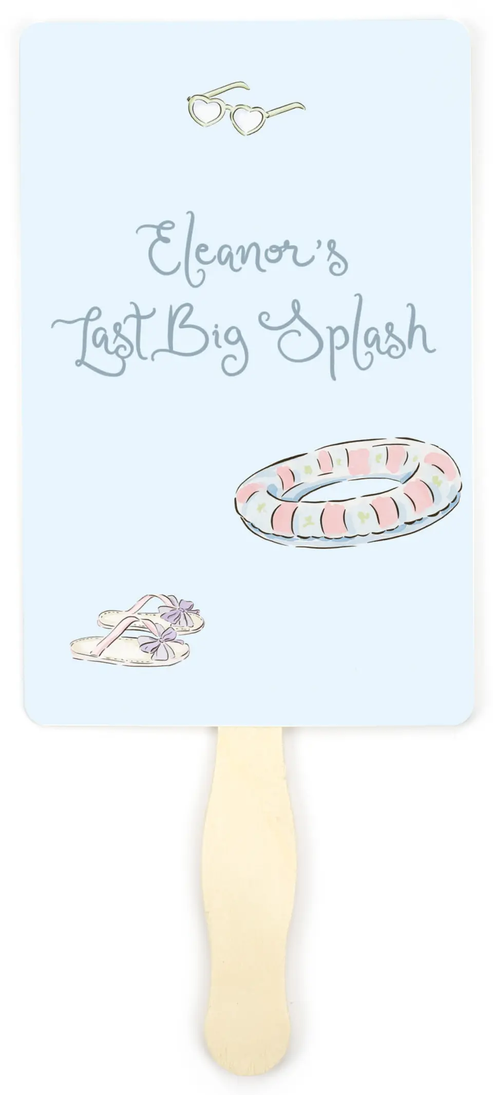 This is a 5" x 7⅞" Bachelorette Party Thank You Card called Pool Bach printed in full color on Premium Smooth paper