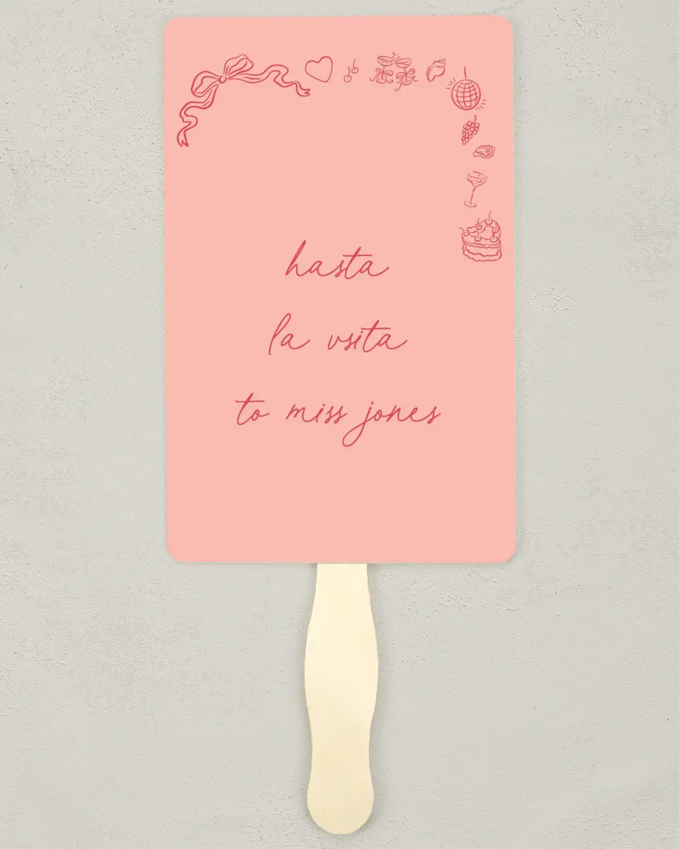 This is a 5" x 7⅞" Bachelorette Party Thank You Card called Final Fiesta printed in full color on Premium Smooth paper
