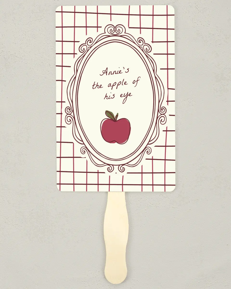 This is a 5" x 7⅞" Bachelorette Party Thank You Card called Apple of His Eye printed in full color on Premium Smooth paper