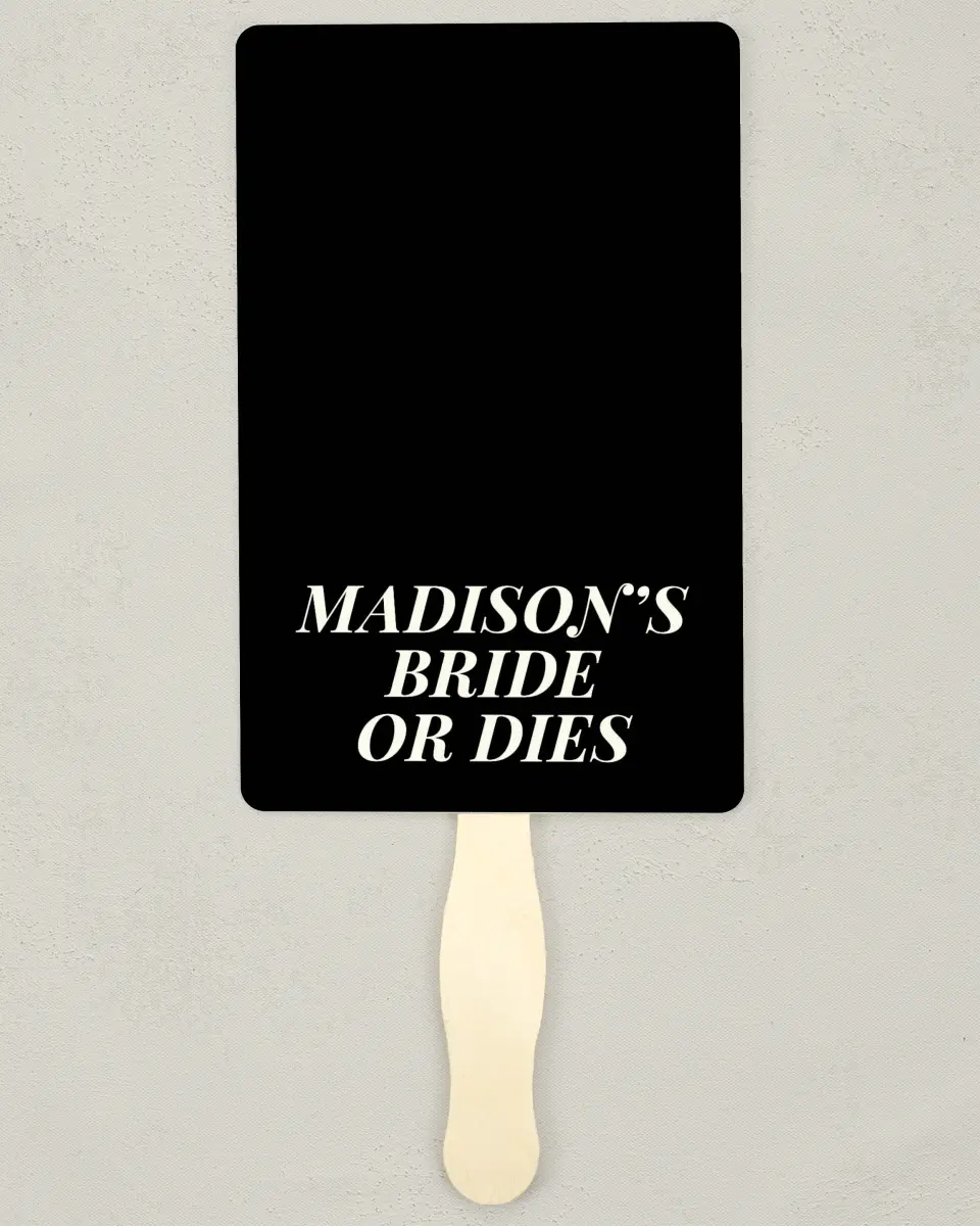 This is a 5" x 7⅞" Bachelorette Party Thank You Card called Bride or Die printed in full color on Premium Smooth paper