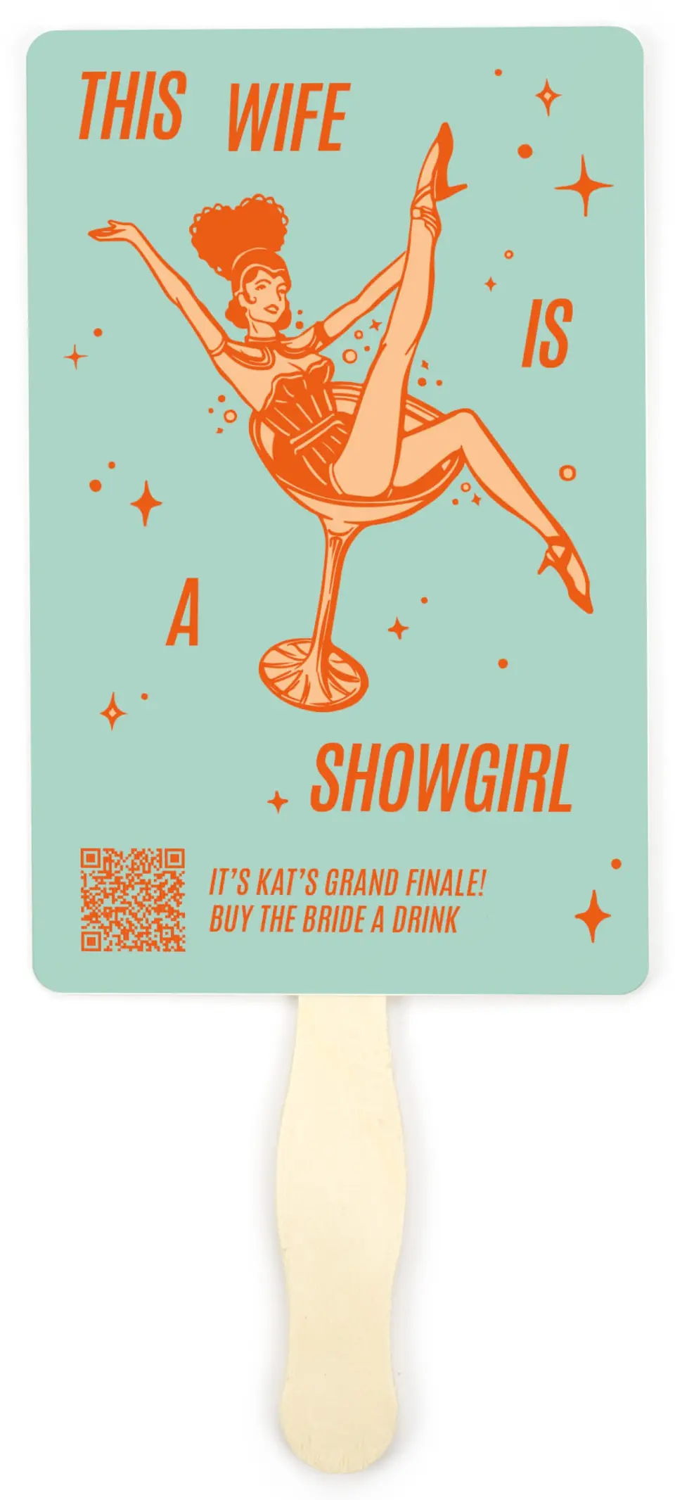This is a 5" x 7⅞" Bachelorette Party Thank You Card called Wife of a Showgirl printed in full color on Premium Smooth paper