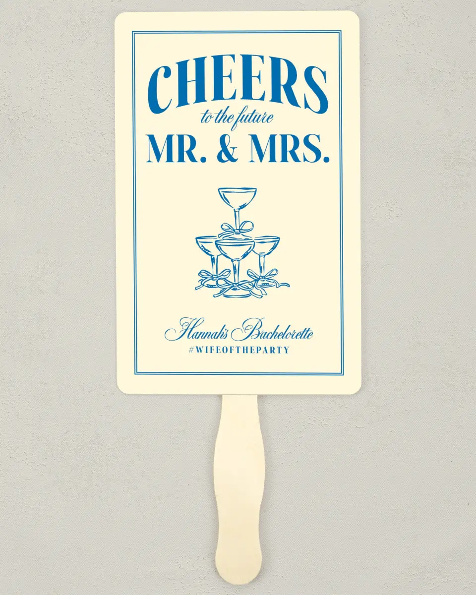 This is a 5" x 7⅞" Bachelorette Party Thank You Card called Wife of the Party printed in full color on Premium Smooth paper