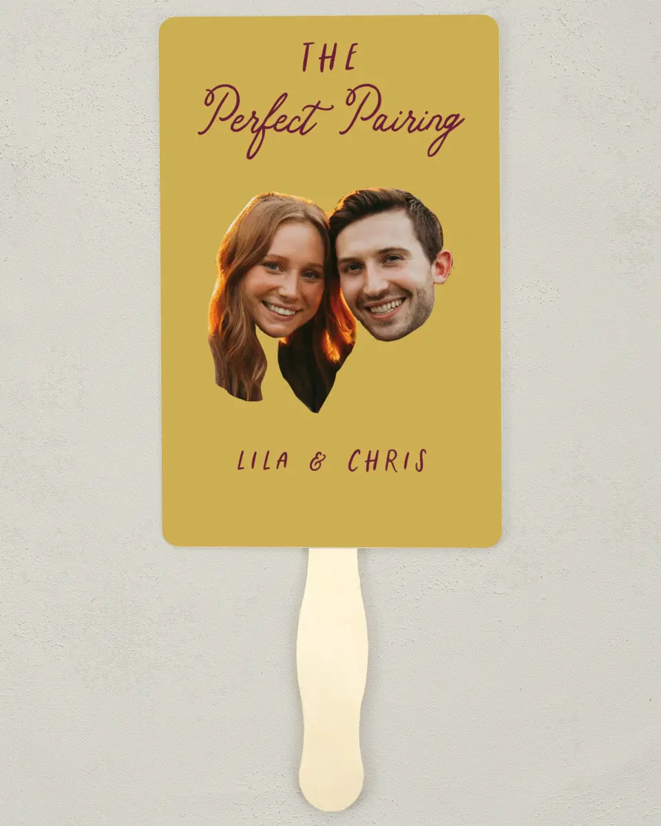 This is a 5" x 7⅞" Bachelorette Party Thank You Card called The Perfect Pairing printed in full color on Premium Smooth paper