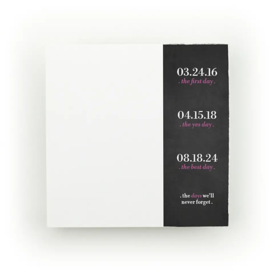 This is a 3" x 3" Post-it Note called Days We'll Never Forget printed in full color