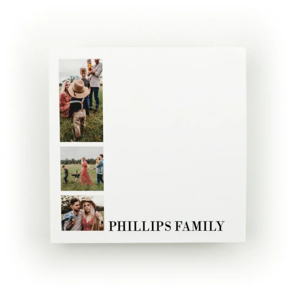 This is a 3" x 3" Post-it Note called Photo Collage printed in full color