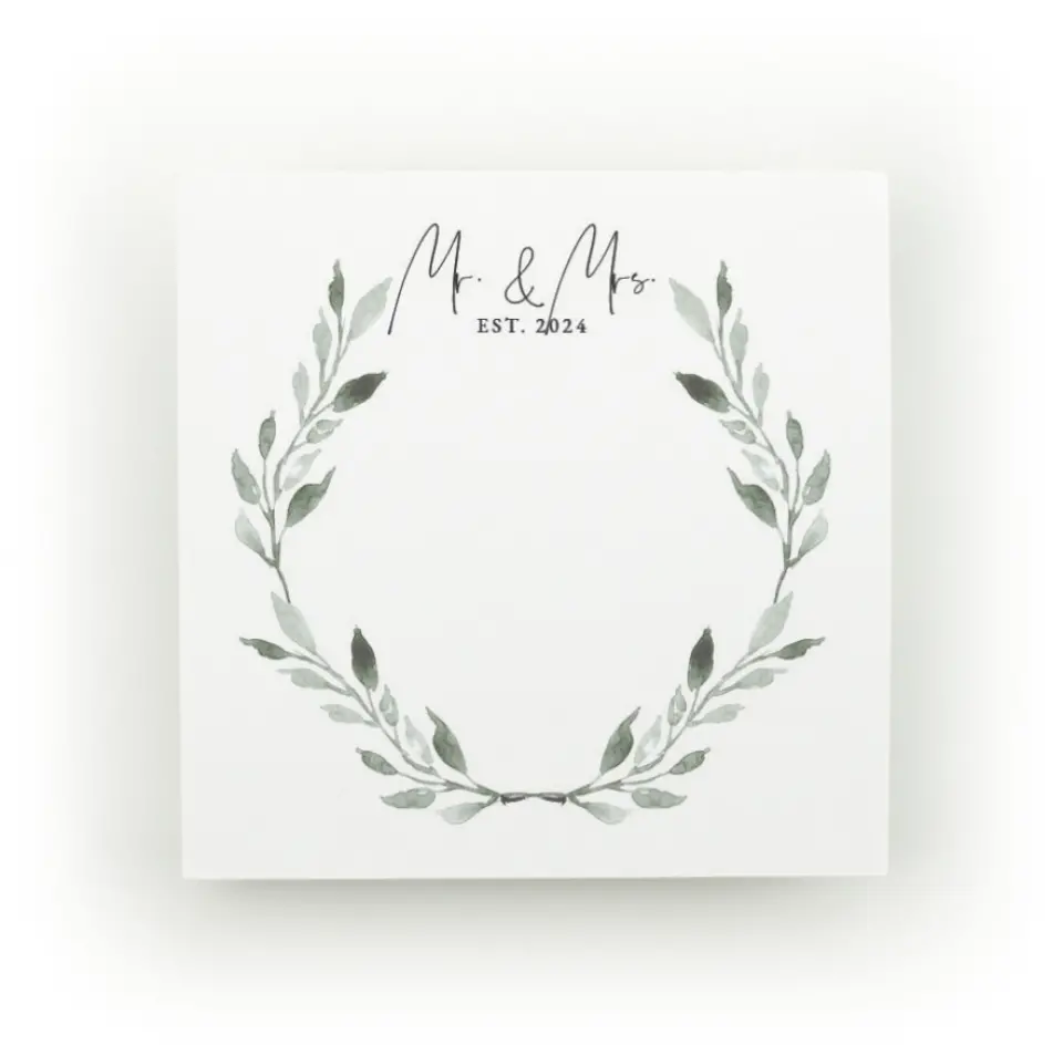 This is a 3" x 3" Post-it Note called Romantic Greenery printed in full color