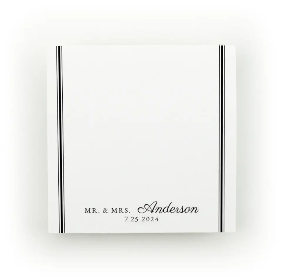 This is a 3" x 3" Post-it Note called Clean Stripes printed in full color
