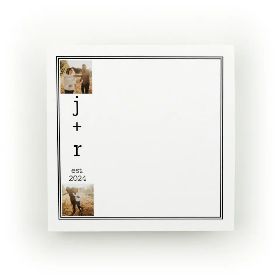 This is a 3" x 3" Post-it Note called New Love Framed printed in full color